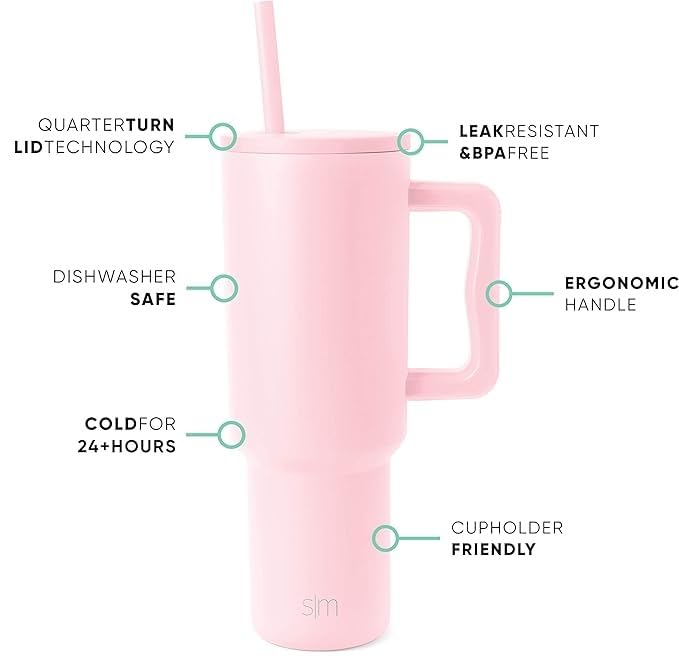 1200 ml Insulated Stainless Steel Tumbler with Handle & Straw 1200 ml Travel Tumbler – Hot & Cold, Cupholder Friendly