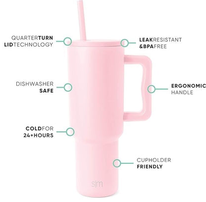 1200 ml Insulated Stainless Steel Tumbler with Handle & Straw 1200 ml Travel Tumbler – Hot & Cold, Cupholder Friendly