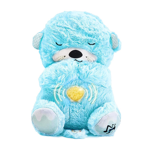 Kidology Breathing Teddy Bear Baby Plush with Music & Lights, Interactive Toy for Sensory Learning, Soft Stuffed Animal for Newborn Babies, Musical Toys Kids, Valentine Gift, Light Blue
