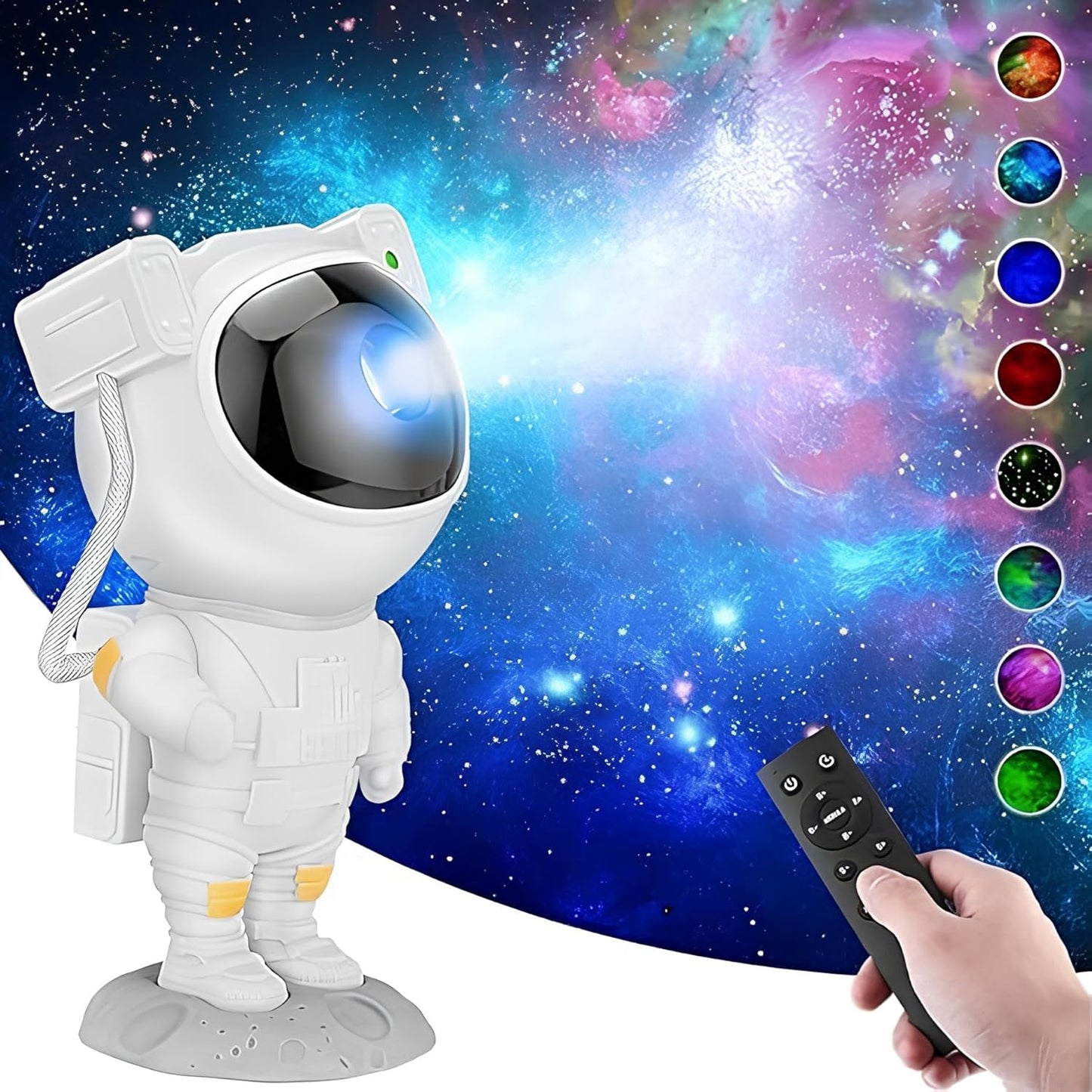 molinon Plastic Astronaut Galaxy Projector Robot Star Sky Space Night Light LED Lamp With Remote 360 Adjustable For Home, Tents, Gifts, Baby, Bedroom Gaming Room And Dance Party